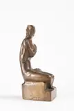 Jan Kodet, Seated Girl, 20th century, Patinated bronze