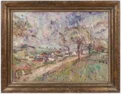 Road to Village by Bohumír Dvorský, 1938, Oil on canvas, sold Jul 2020