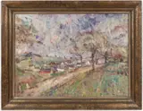Bohumír Dvorský, Road to Village, 1938, Oil on canvas