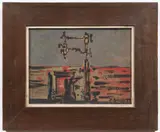 František Gross, Drill, 1949, Oil on plywood