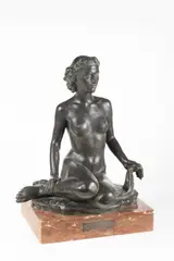 L. Seidl, Sitting Girl, 1942, Bronze, Slivenec marble