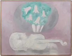 Still Life with Violin by Vladimír Komárek, 1968, Oil on canvas, sold Jul 2020