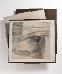 Landscape - Object by Ivan Ouhel, 1971, Oil on canvas on plywood, sold Jul 2020