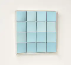 Ohne Titel by Adolf Luther, 1970, Spiegelobjekt. 16 Hohlspiegel, auf Spiegelplatte montiert, auf schwarz gestrichener Hartfaserplatte,, sold Jan 2024