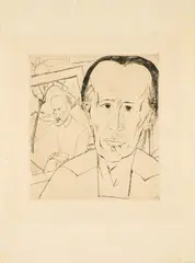 Bildnis E. G by Erich Heckel, 1920, Radierung auf Bütten, sold Jan 2024