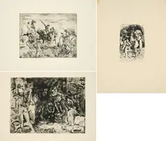 Max Slevogt, Konvolut von 3 Radierungen, a) Im Sonnenbad (Aus: Arno Holz zum sechszigsten Geburtstag)