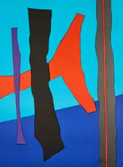 Olympia by Fritz Winter, 1969, Farbserigrafie auf Offsetkarton, sold Jan 2024