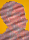 Thomas Bayrle, Porträt, Farbserigrafie auf leichtem Karton