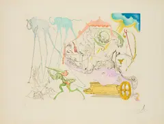Dionysos by Salvador Dalí, 1967, pencil, sold Jan 2024