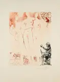 Urteil des Paris (Aus: Mythologie) by Salvador Dalí, 1963-65, Farbradierung auf Arches (Wasserzeichen), sold Jan 2024