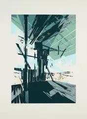 David Schnell, Versteck, 2008, Farbserigrafie auf Arches 88 (Wasserzeichen)