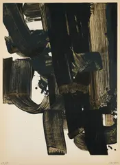 Pierre Soulages, Lithographie No. 20a, 1969, Farblithografie auf Arches (Wasserzeichen)