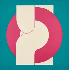 Friedrich Gräsel, Ringfigur 1, 1967, Farbserigrafie auf leichtem Karton