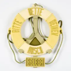 Thorsten Passfeld, Bitte rette deinen Arsch selber, Holzrelief, farbig gefasst