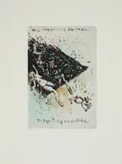 Ulrike Theusner, The tragic End of an artbitch (Aus: The Tragic Life of Desperate Artbitches), 2015, Katlnadel, koloriert mit Tusche und Aquarell auf Velin