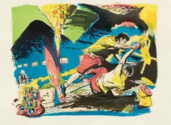 Neo Rauch, Überwindung, 2005, Farblithografie auf Hahnemühle Alt Worms (Wasserzeichen)