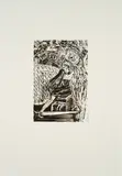 Rosa Loy, Eule, 2012, Cliché verre auf Bütten