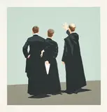 Tim Eitel, Mönche, 2010, Farbserigrafie auf leichtem Karton