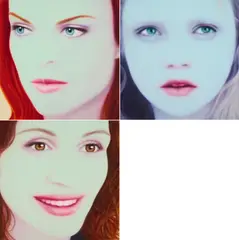 Josie McCoy, "Bree Van de Kamp II", "Julia Roberts" und "Christina Ricci II", Jeweils: Acryl auf Leinwand