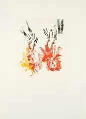Manets Hunde by Georg Baselitz, 2002, Farbradierung auf Somerset (Wasserzeichen), sold Oct 2024