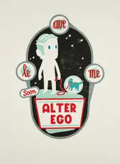 Thorsten Passfeld, Alter Ego, 2012, Farbholzschnitt auf leichtem Karton