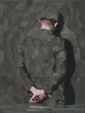 Yongchul Kim, Soldat, 2018, Öl auf Leinwand