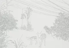 Florian Wüst, "Neue Natur #1 - Gelsenkirchen /Schöppingen", 2013, Lithografie auf leichtem Karton