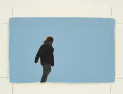 Ruth Bussmann, Edition November (blau), 2018, Öl auf Büttenkarton