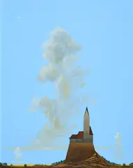 Titus Schade, "Die Felsenburg", 2020, Öl und Acryl auf Holz