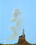 Titus Schade, "Die Felsenburg", 2020, Öl und Acryl auf Holz