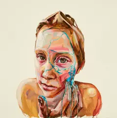 Justine Otto, Ohne Titel, 2017, Mischtechnik auf kunststoffbeschichteter Holzplatte