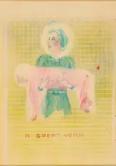 Birgit Brenner, A Great Year, 2018, Sprühfarbe auf Holz