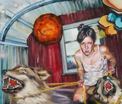 Justine Otto, "Zähne und Krallen", 2008, Öl auf Leinwand