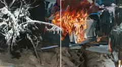 Yongchul Kim, "In der Nacht", 2016, Jeweils: Öl auf Leinwand