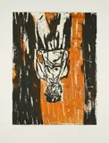 Georg Baselitz, Der Orangenessermaler, 2006, Farbradierung auf Bütten