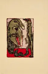 Emil Nolde, Fabelwesen, 1926, Farblithografie auf Japan