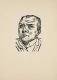 Max Beckmann, Selbstbildnis, 1922, Holzschnitt auf dünnem Japanbütten
