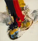 Roger Greßl, Ohne Titel, 1997, Mischtechnik auf Nessel