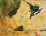 Shen Liang, Dogfight in mountains, 2007, Öl auf Leinwand