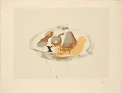 Bodegó by Antoni Tàpies, 1978, Farbaquatinta auf Japon nacré, sold Jan 2024