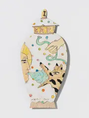 Moritz Götze, Vase, 1999, Emaillefigur