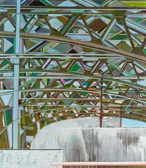 Jan Muche, "Brücke-Informell", 2012, Acryl und Tinte auf Leinwand
