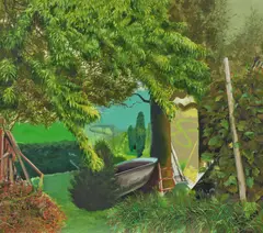 Julian Lee, "Paradiesgärtlein", 2007, Öl auf Leinwand