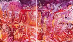 Christian Awe, "Verschwende Deine Zeit", 2005, Öl, Tusche und Acryl auf Leinwand