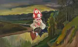 Sebastian Weissenbacher, "Auf der Suche nach dem Glück", 1995, Öl auf Leinwand