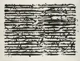 Günther Uecker, Partitur (Mozart), 2012, Lithografie und Prägedruck auf leichtem Karton