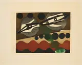 Ernst Wilhelm Nay, Die Pflanze (Aus: Sechs Aquatinten. "Über den Menschen"), 1965, Farbaquatinta auf Arches (Wasserzeichen)