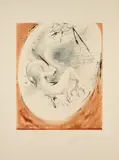 Leda mit dem Schwan (Aus: Mythologie) by Salvador Dalí, 1960-65, Farbradierung auf Arches (Wasserzeichen), sold Apr 2024