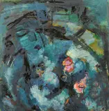 Werner Scholz, "Ariadne und Dionysos", 1969, Öl auf Hartfaserplatte