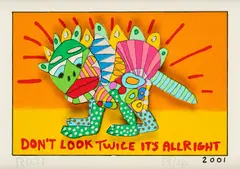 James Rizzi, Don't look twice it's allright, 2001, Farbserigrafie (3D) auf leichtem Karton